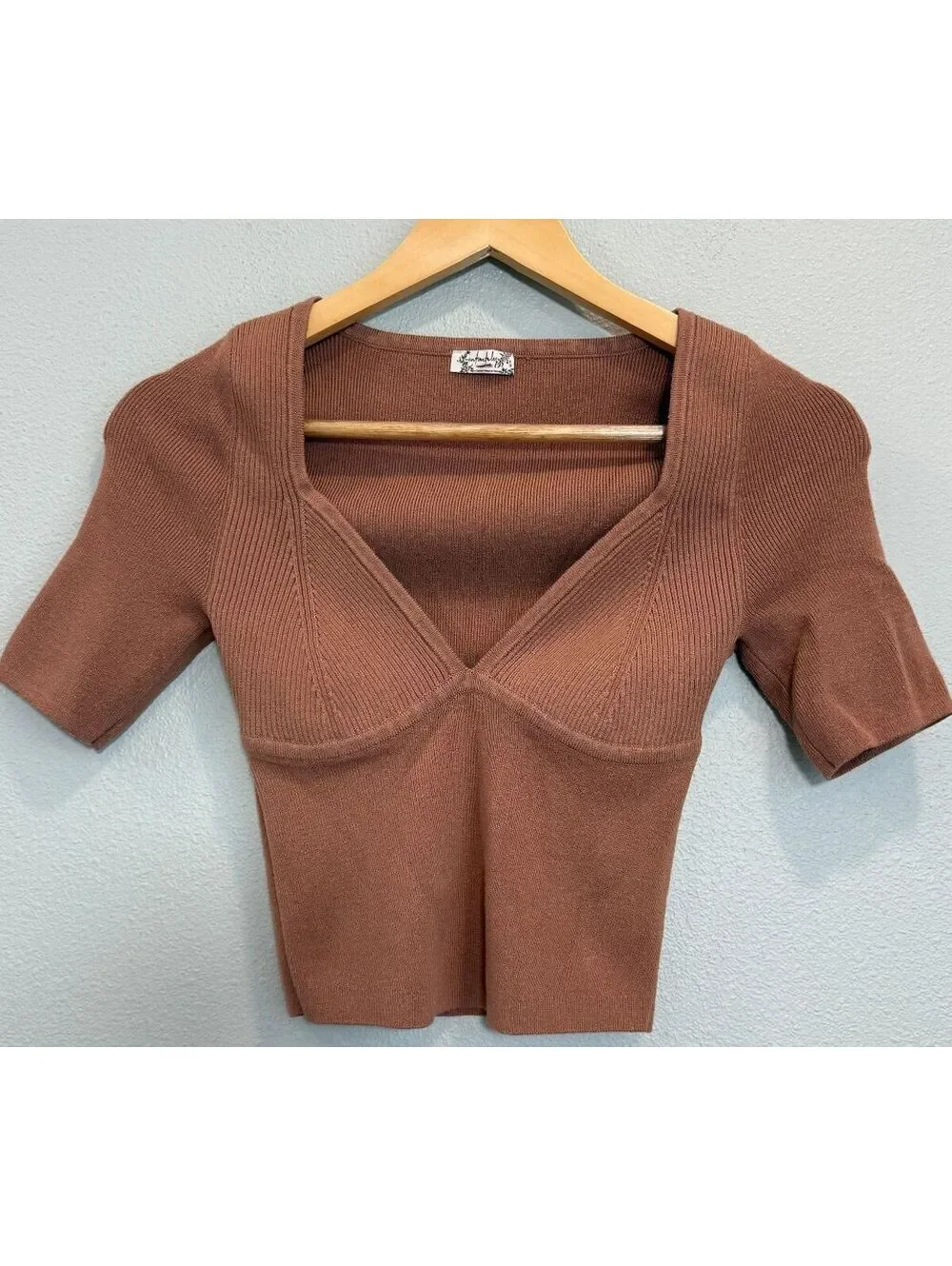 Free People Intimately Teagan Swit Short Sleeve Top In Brown - Women's XS NWOT_2